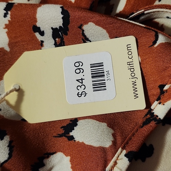 JODIFL Burnt Orange Sleeveless Spaghetti Strap Sundress Size Medium NWT - Picture 5 of 5